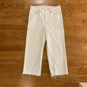 Old navy white high waisted wide leg jean